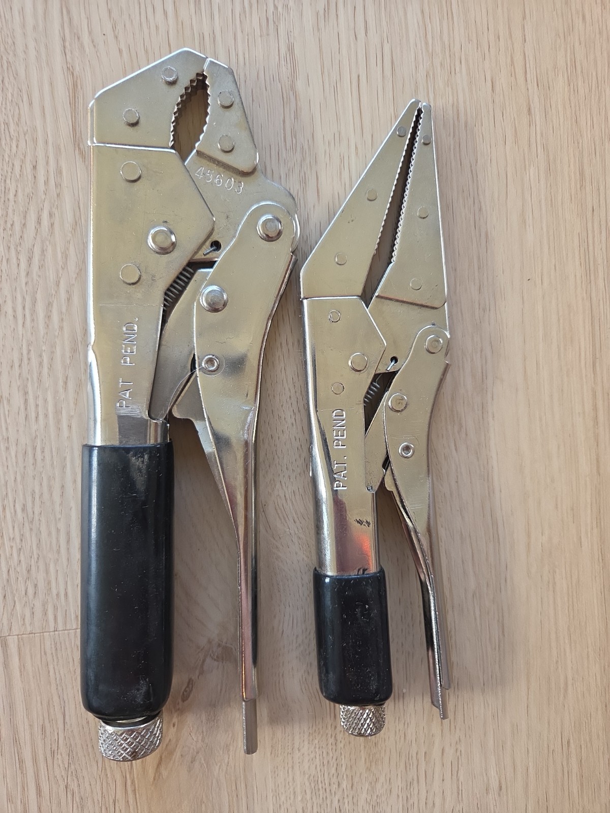 Vintage Craftsman Lot of 2 - Needle Nose Locking Pliers 45603 - Made In USA