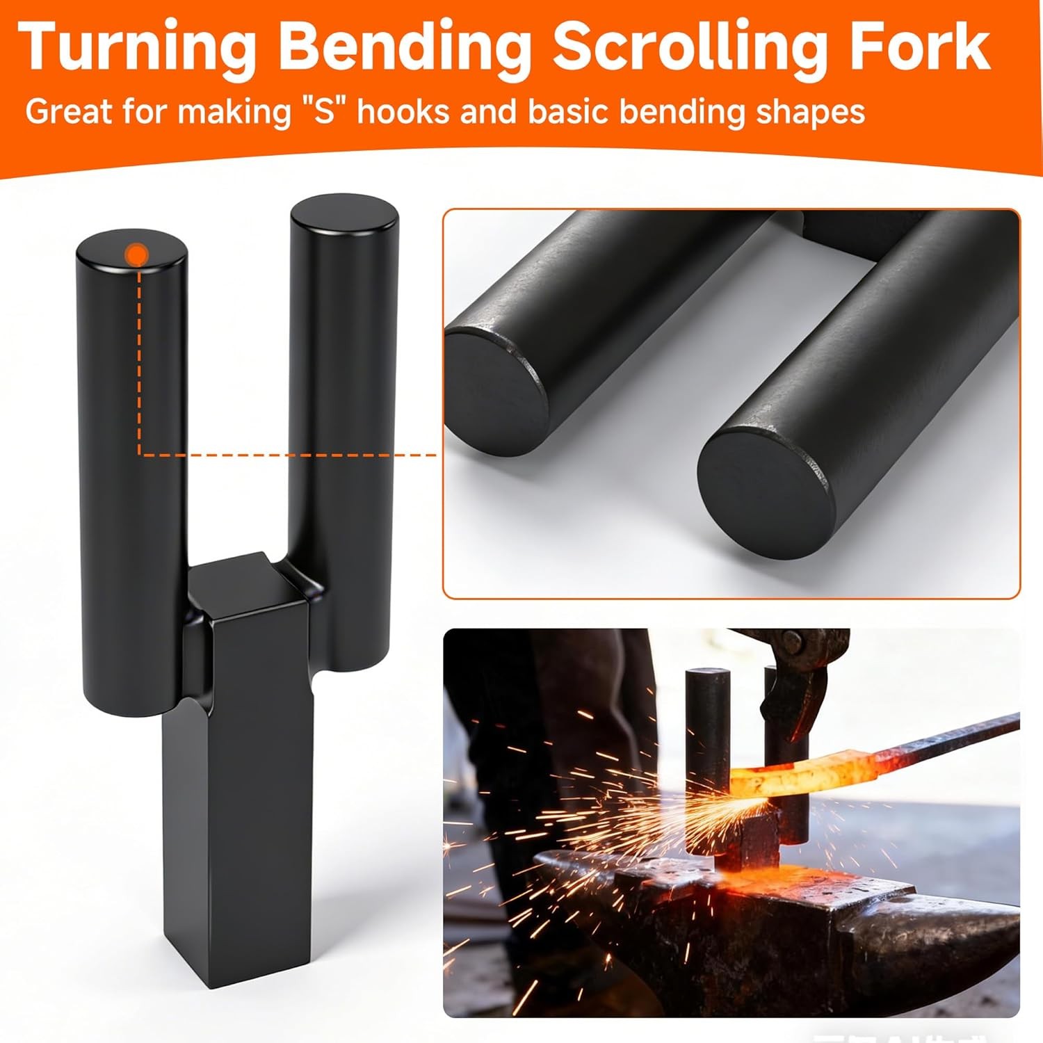 5 Piece 1" Blacksmith Anvil Hardy Hole Tools Set Blacksmithing Forging Kit