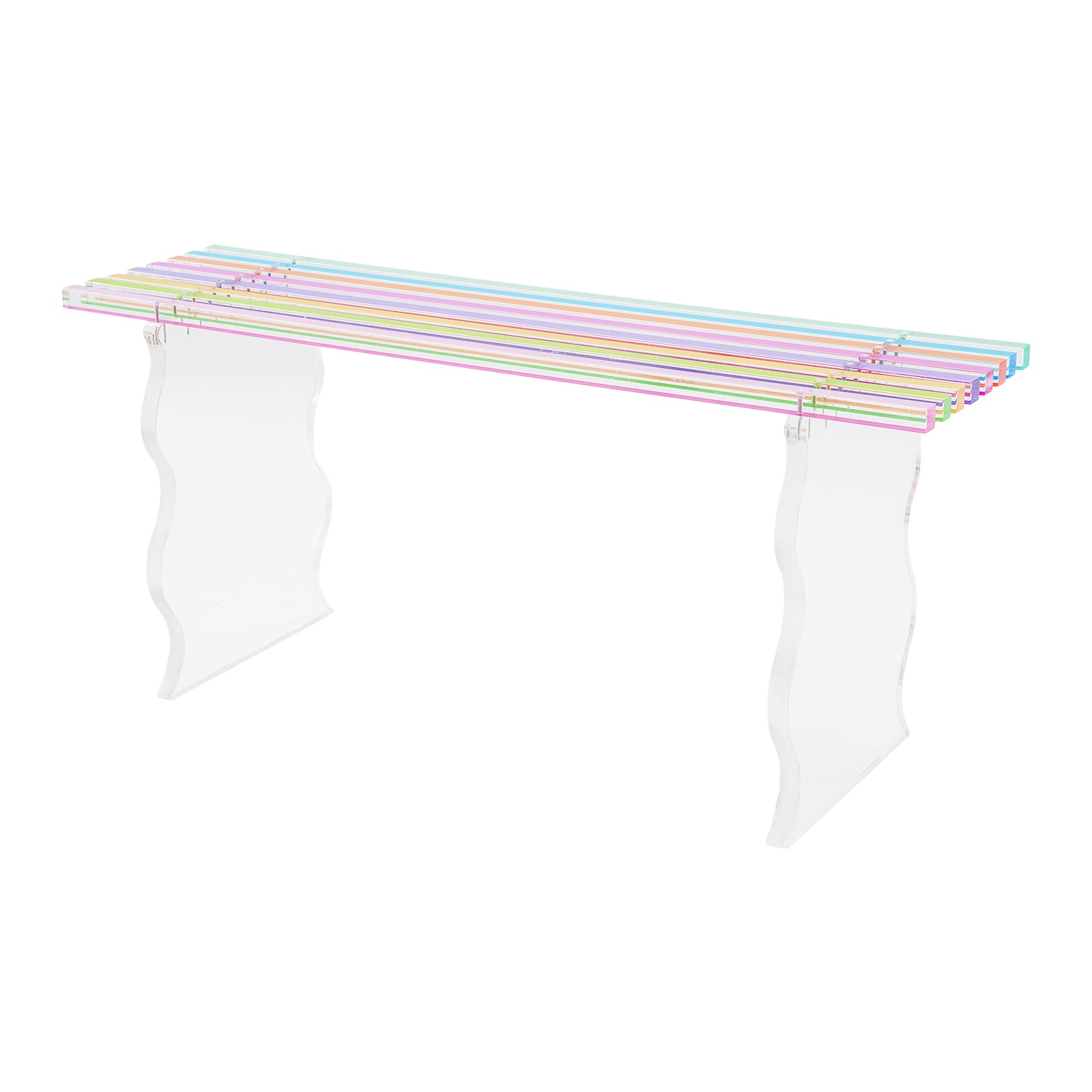 Entryway Shoe Bench Acrylic Entryway Long Bench Rainbow 35*11*16" Furniture Seat