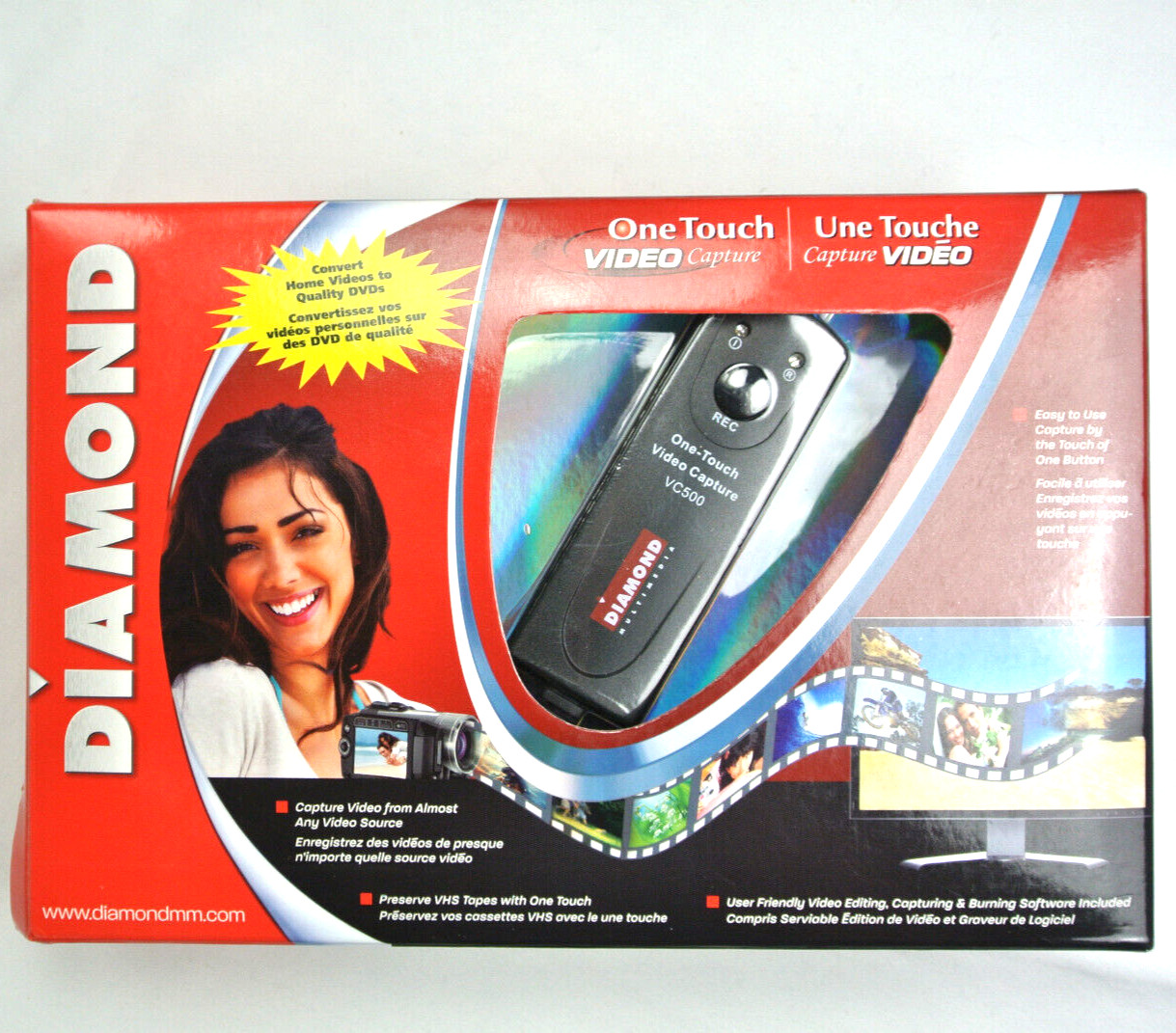Diamond Multimedia VC500 USB 2.0 One Touch VHS to DVD Video Capture Device