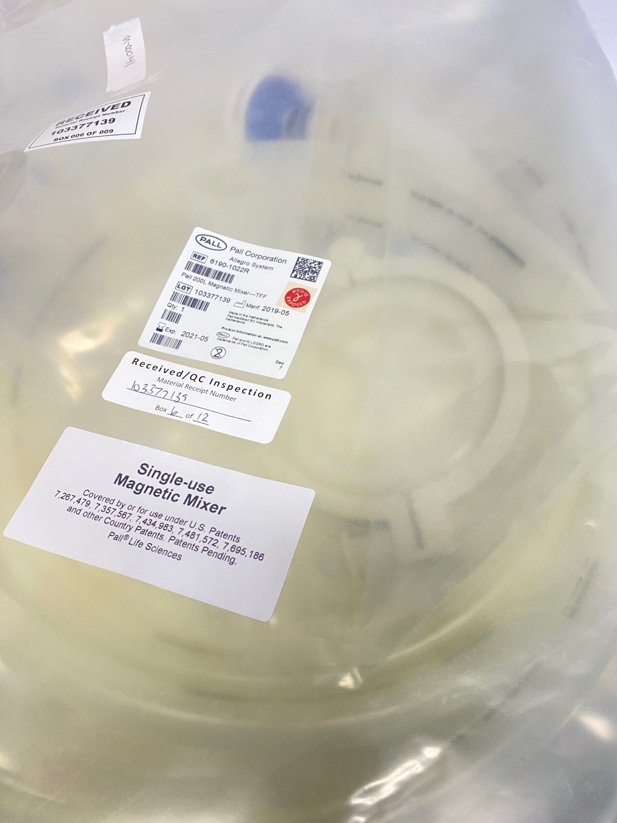 CYTIVA PALL Allegro Magnetic Mixer Single-Use 200L Biocontainer TFF 6190-1022R