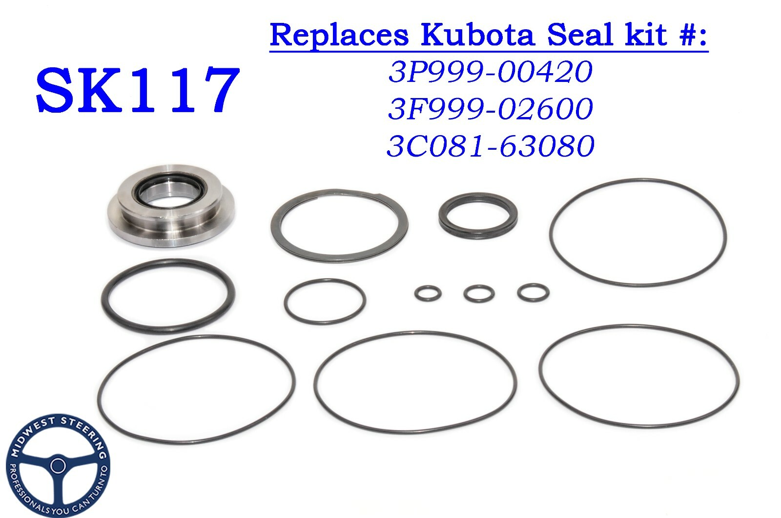 3P999-00420, 3F999-02600, 3C081-63080 Replacement Seal Kit. Kubota Eaton, SK117