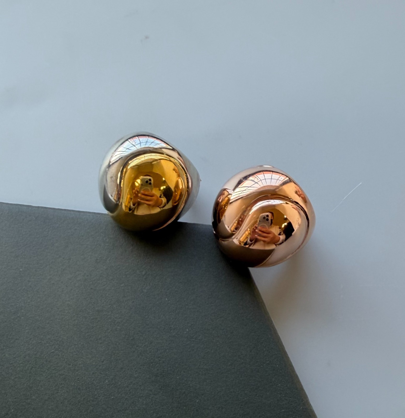 2 Tone Stainless Steel 316 Women's Cocktail Fancy Dome Ring