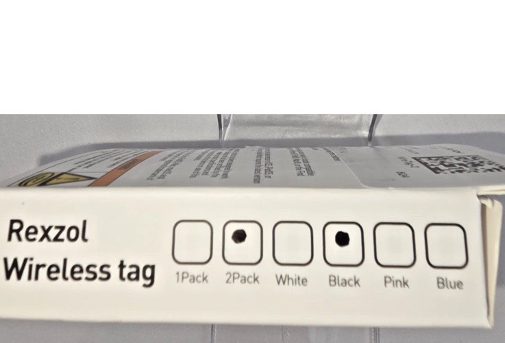 Rexzol Wireless Tag Bluetooth Tracker Apple Find My Compatible 2-Pack Black NIB