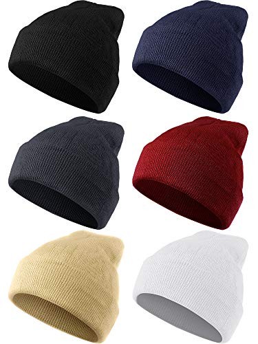 Geyoga 4/Pack Beanie Hats Pack for Men Women Winter Hats 6 Classic Colors