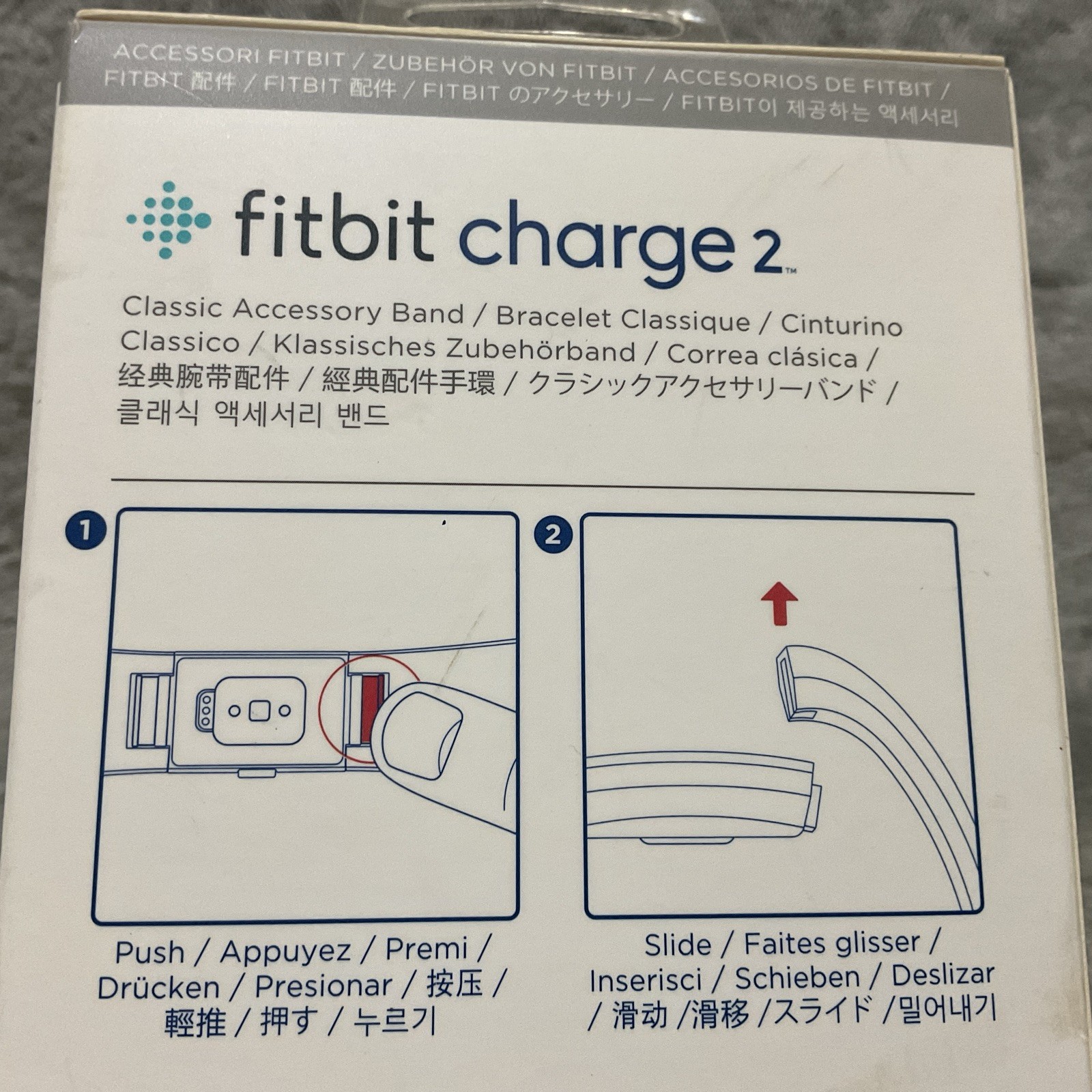 Fitbit Charge 2 Classic Accessory Band Bracelet Authentic Fitbit Blue Large New