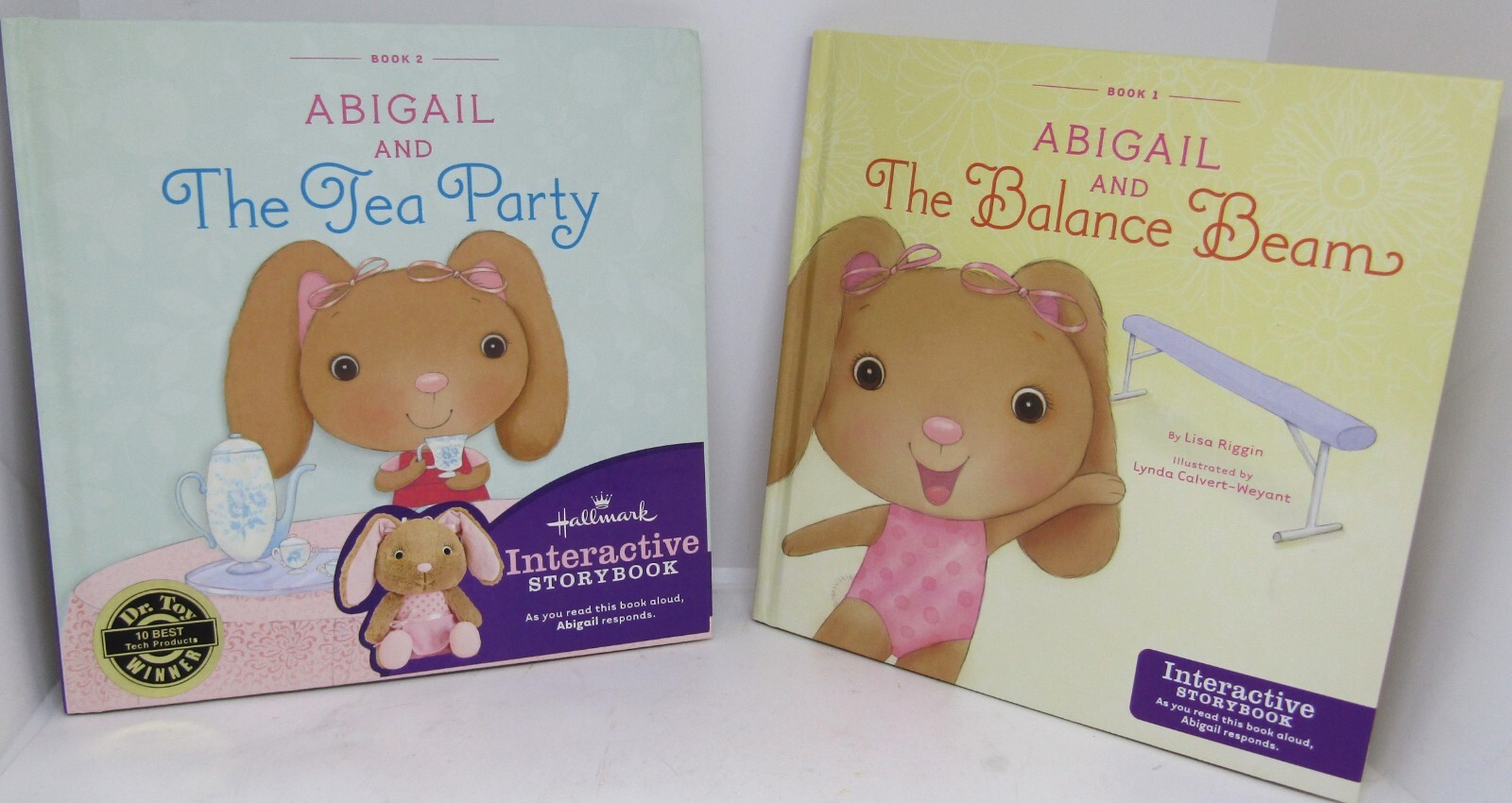 Hallmark Interacive Story Books, Abigal & the Tea Party/Balance Beam. Set of 2.