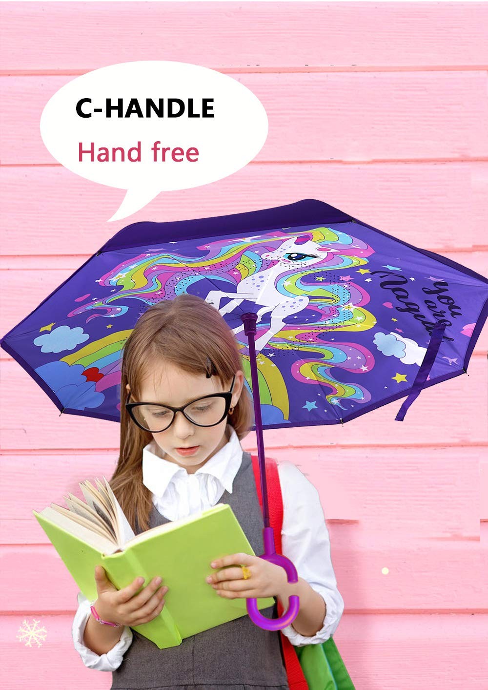 40/49/56 Inch Oversize Windproof Inverted Reverse Upside Down Umbrella, Golf ...