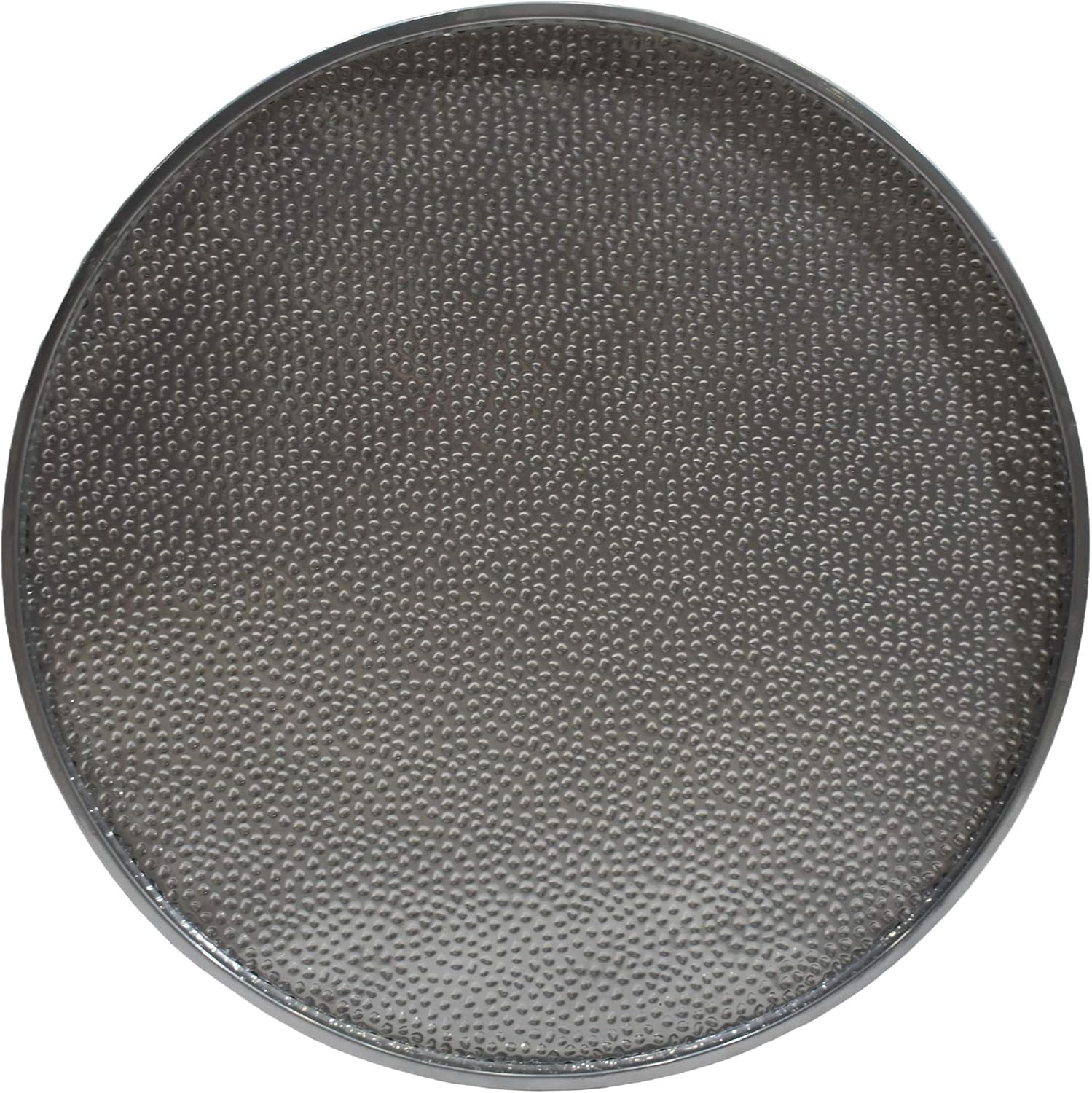 Braeburn 3-Piece Modern Round Iron Accent & Coffee Table Set in Silver