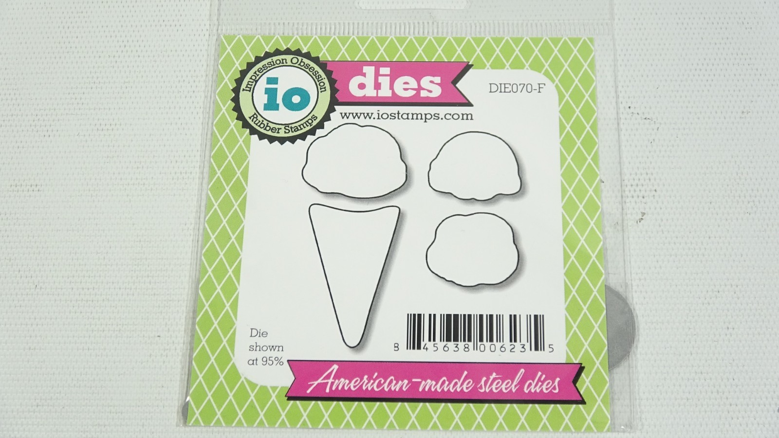 io Impression Obsession Metal Die DIE070-F Ice Cream Cone & Scoops - Food Theme