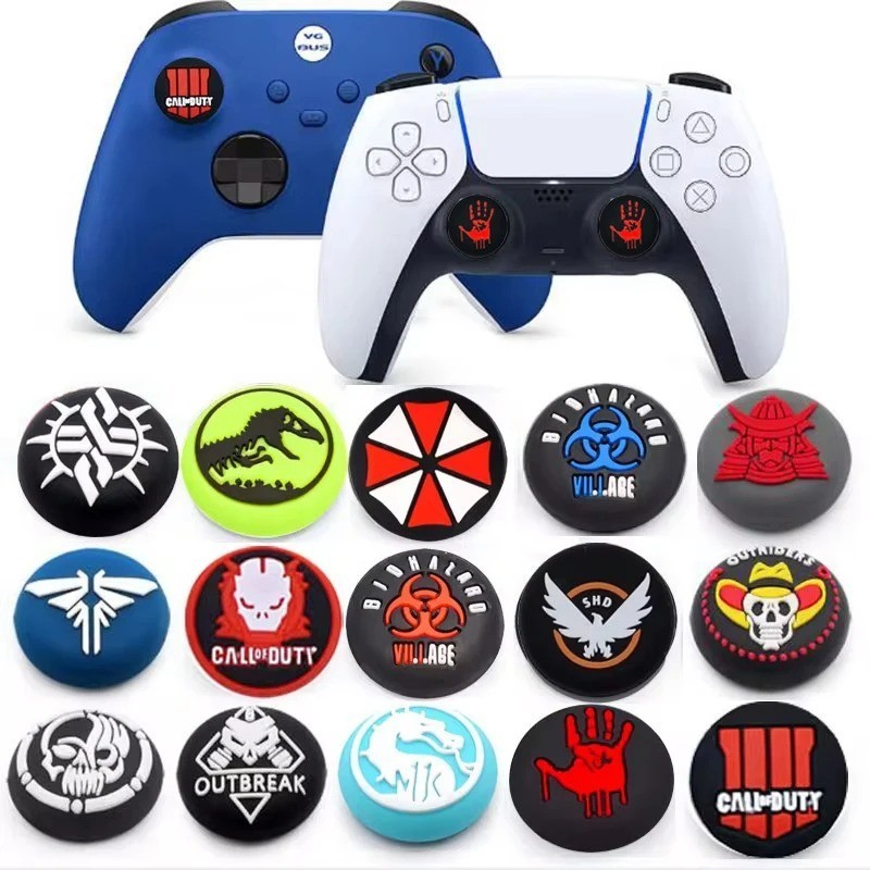 2x Silicone Thumb Grip Caps Analog Stick Covers for PS5 PS4 Xbox Switch Game