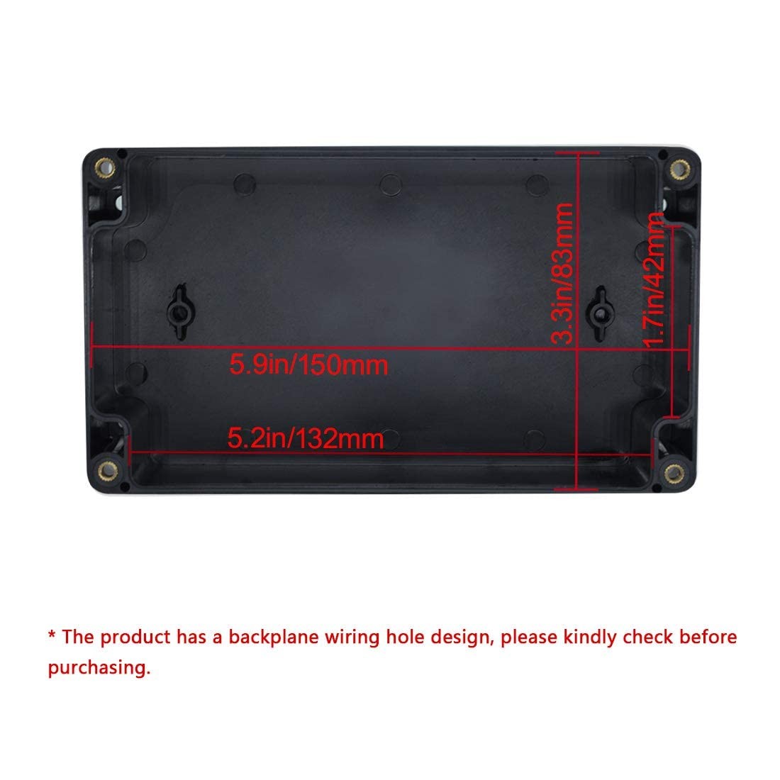 LeMotech Project Box ABS Plastic Junction 6.2" x 3.5" x 2.4", Black (1 pack)