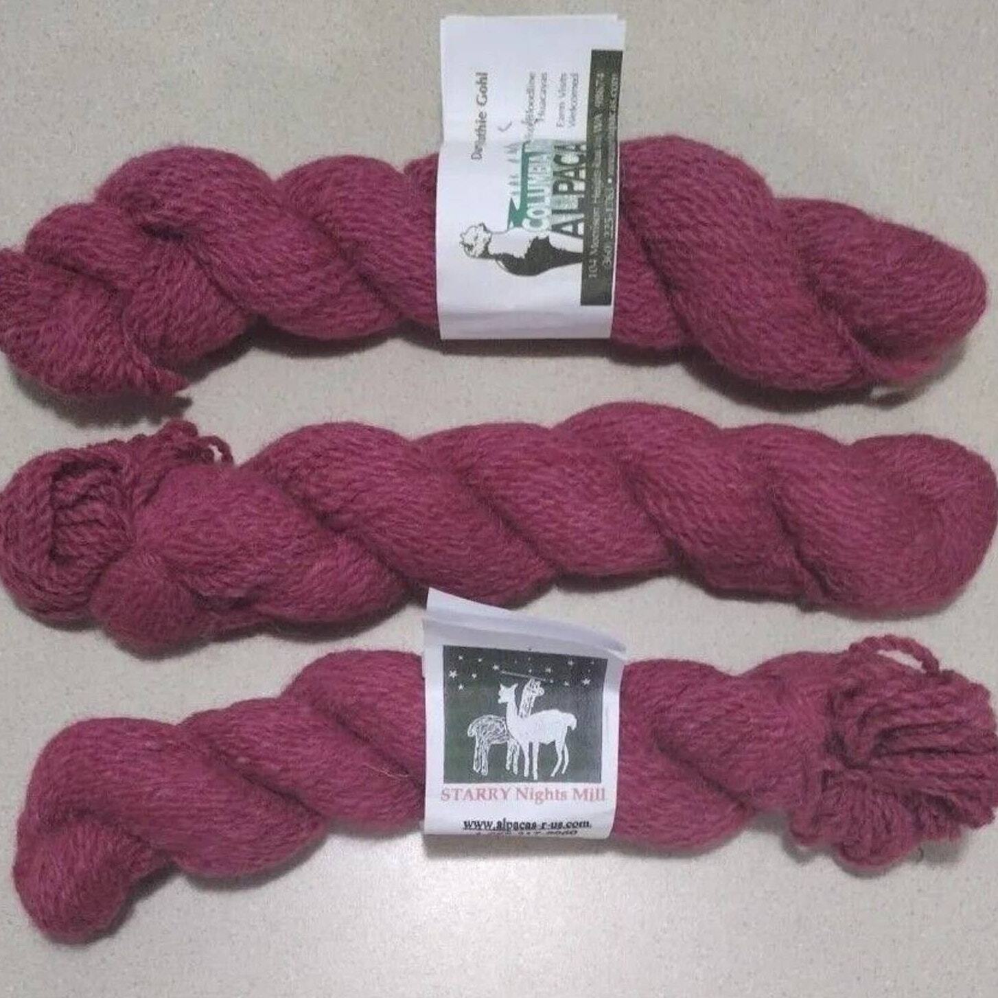 Alpaca Yarn 3x - Each 300 yd 7.5 oz Starry Night Mills WA Top Bloodline Huacays!