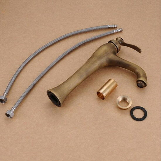 Retro Antique Brass Single Lever Bathroom Sink Basin Mixer Tap Faucet Gnf104