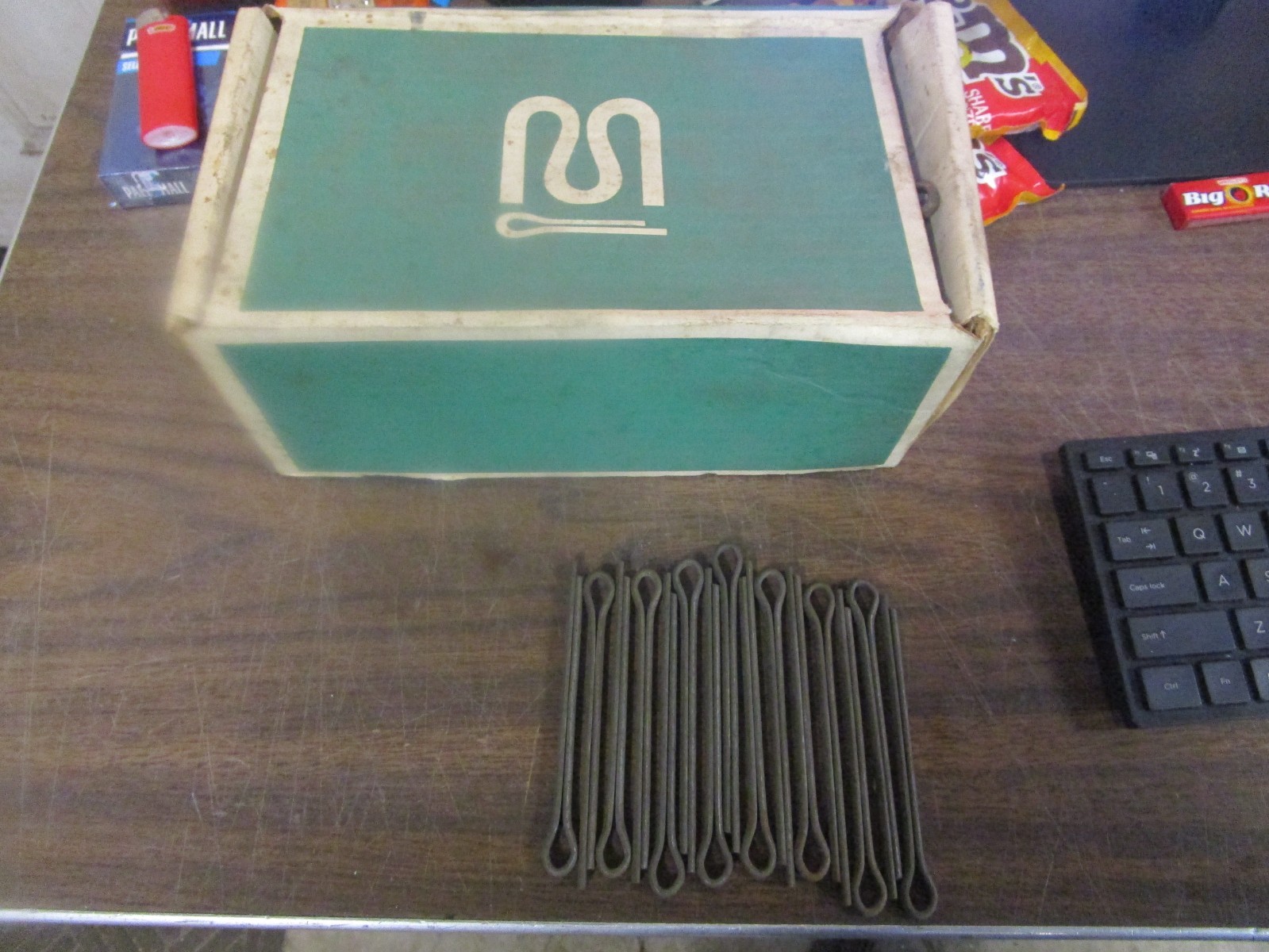 15 NOS Milwaukee 1/4" X 3-1/2 Extended Prong Plain Steel Cotter Pins Pin Lot USA