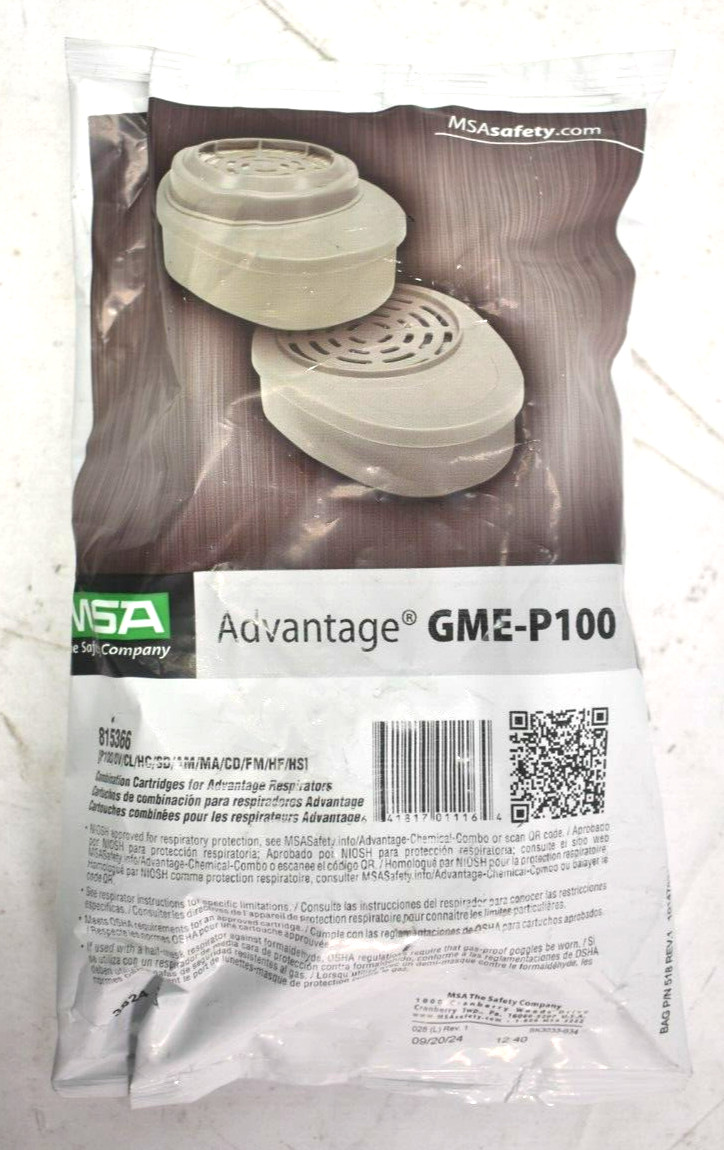 MSA Advantage Multi Gas Individual Cartridges GME-P100. PN 815366 2 Piece