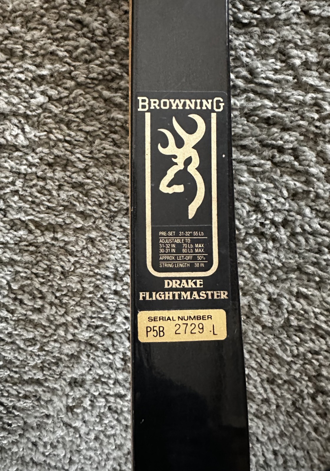 LH Browning Drake Flightmaster Compound P5B 2729 L Bow