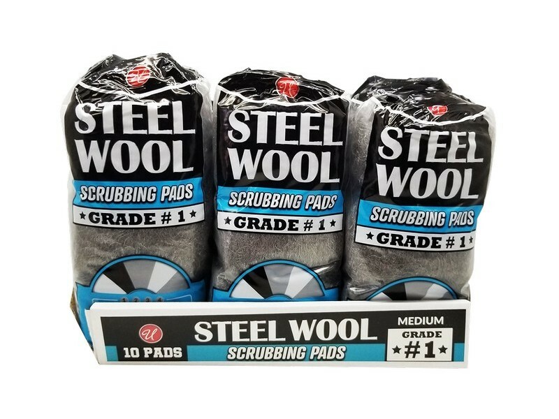 Steel Wool Scrubbing Pads 10ct  Grade 1, 2, 3 and 4