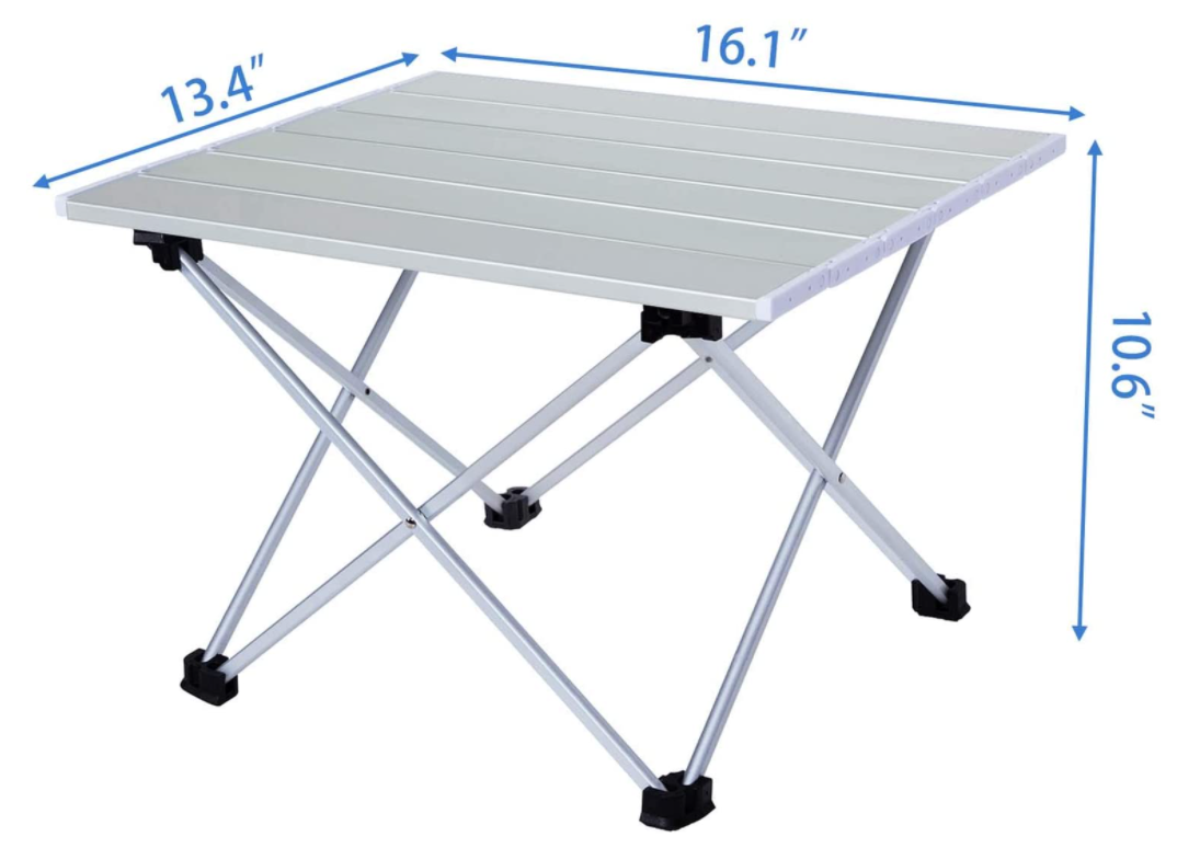 AIMEZO Aluminum Portable Camping Side Table Top Folding Collapsible