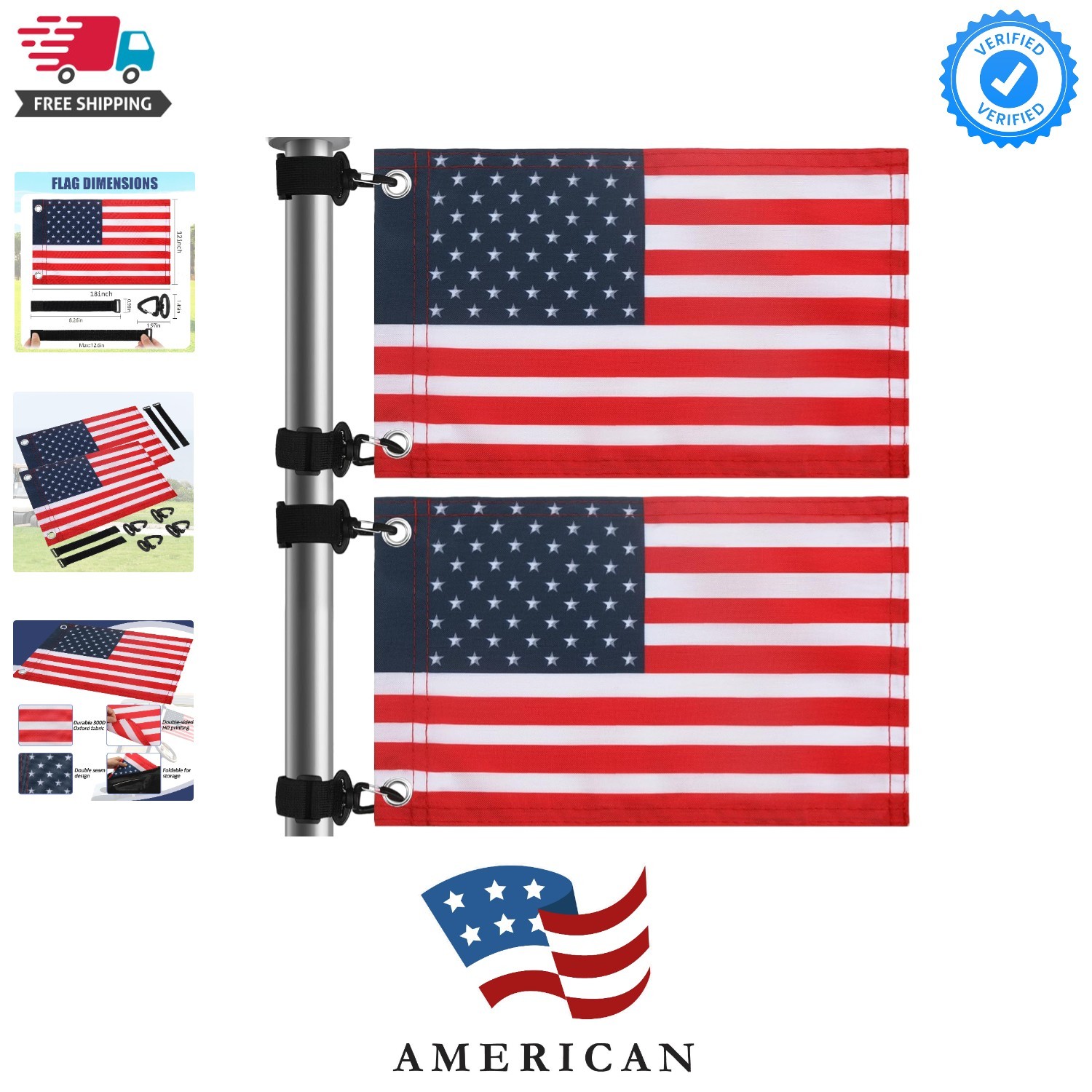 with Elastic Strap Bracket | Easy Installation American Handicap Flag for Gol...