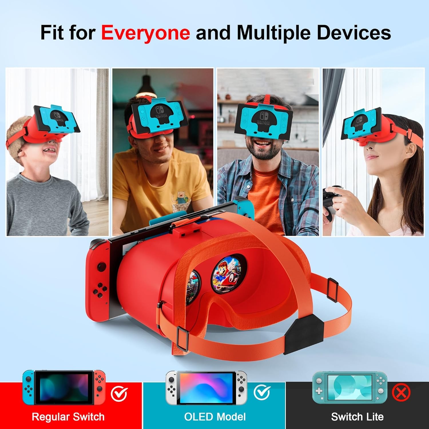 VR Headset for Nintendo Switch OLED Adjustable HD Lenses 3D Glasses Labo VR Kit