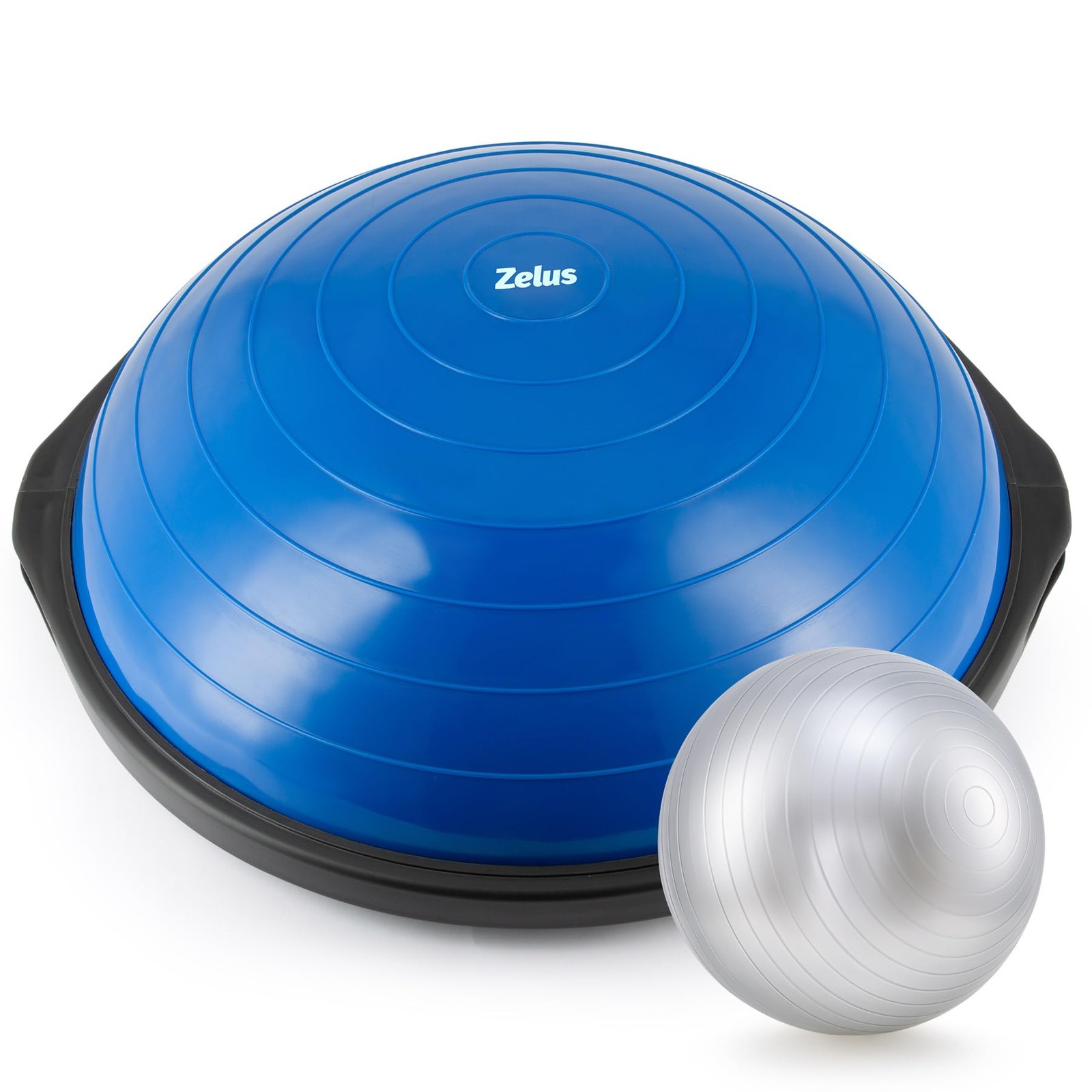 25in. Balance Ball | 600lb Inflatable Half Exercise Ball Wobble Board Balance...