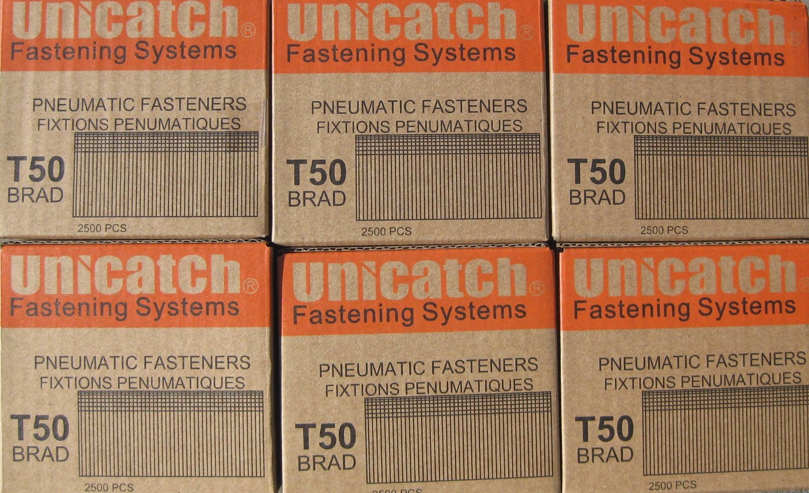 16 gauge Finish Brad Nails 2" Inch (2,500ct/bx) 6 BOXES (15,000 ct TOTAL)