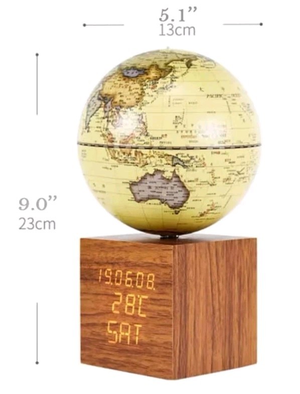 Illuminated Interactive World Globe Music And Light With Claendar Clock