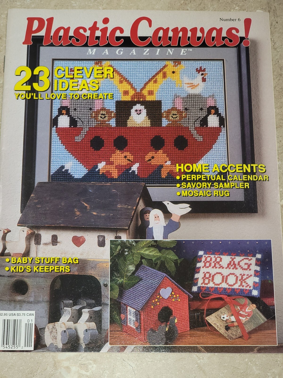 Plastic Canvas Magazine Jan/Feb 1990 No 6 Noah's Ark Perpetual Calendar 23 Ideas