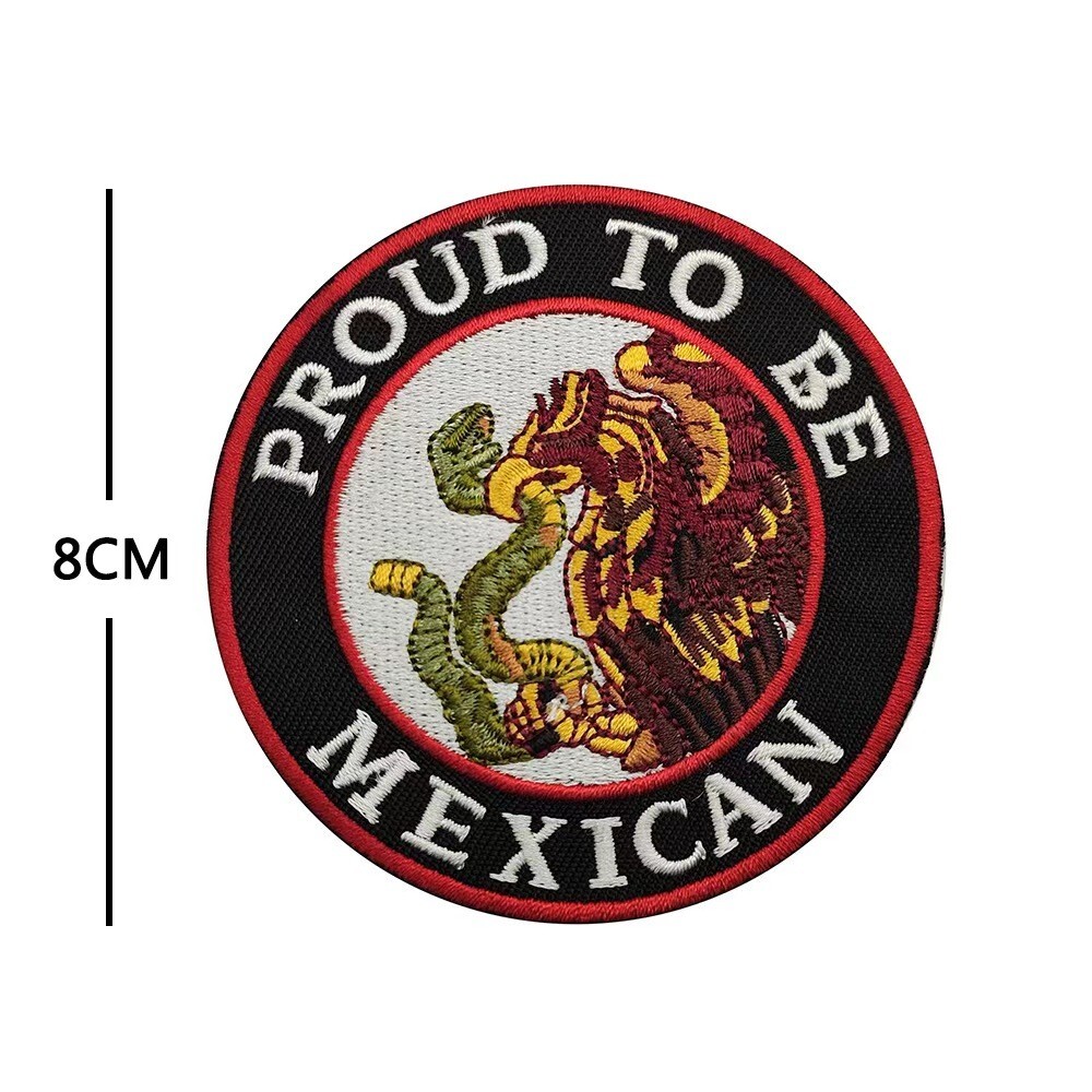 PROUD TO BE EAGLE MEXICAN FLAG MEXICO FLAG ARMY TACTICAL HOOK LOOP PATCH BADGE-S