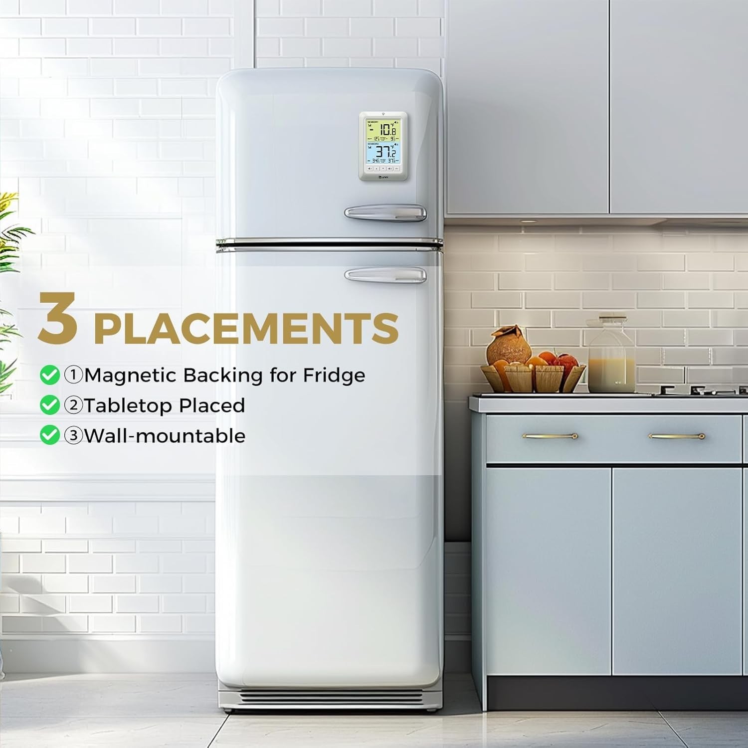 Refrigerator Thermometer Wireless Digital Freezer Alarm Max Min Temperature 3pcs