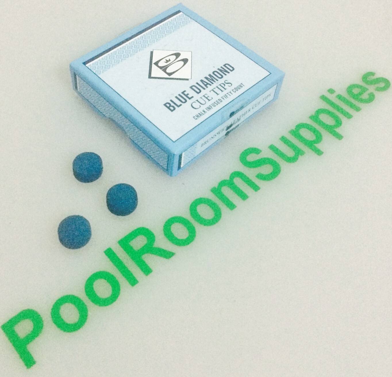 Pool Snooker Billiard Cue Tips Glue on type (3x 9mm) Brunswick Blue Diamond
