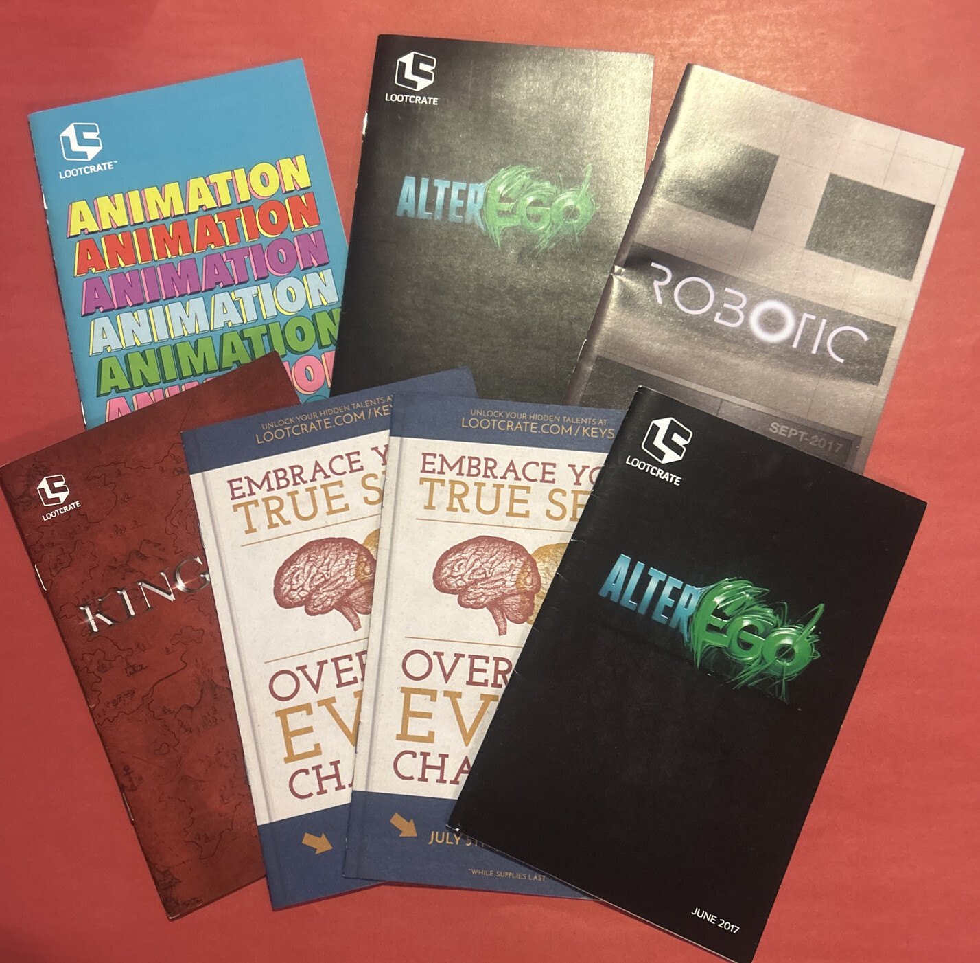 Lot of 7 - Loot Crate Magazines Booklets / Info Cards