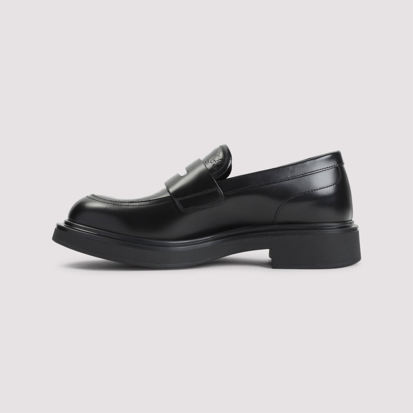 GUCCI Enki Men's Black Leather Loafers New & Authentic