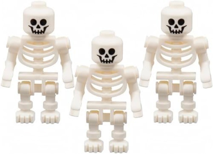 Lego 3 Skeleton MINIFIG LOT Spooky Halloween Minifigure Castle Pirate Ghost