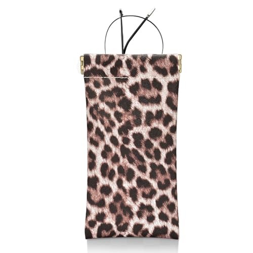eyeglasses bag Soft Glasses bag, Portable Squeeze Top Sunglasses Leopard Print