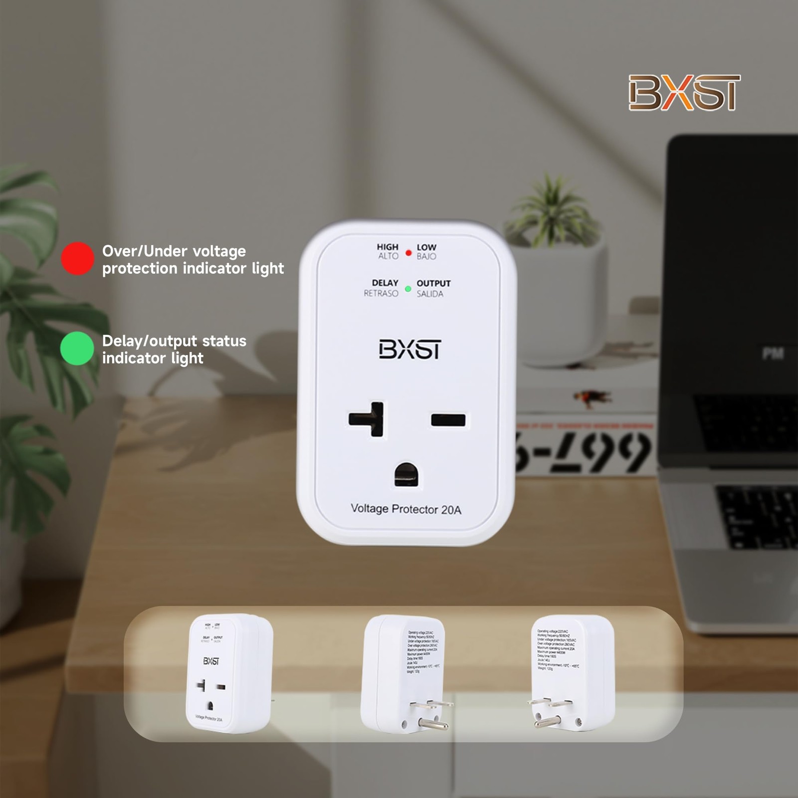 220V Surge Protector Electronic Voltage Protector for Home Appliance Surge Pr...