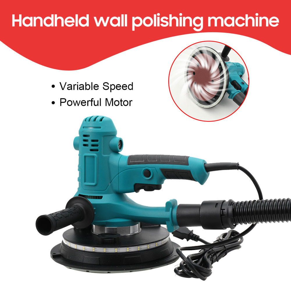 7" Electric Wall Sanding Machine Handheld Drywall Ceiling Sander 500-2300r/min