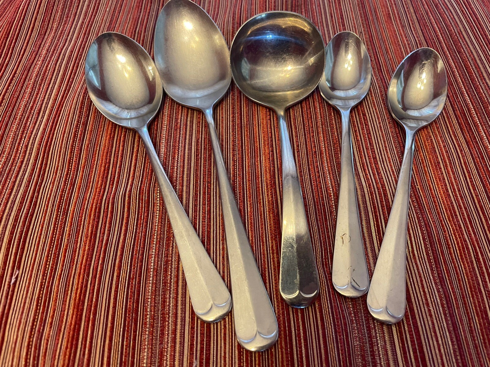 Reed & Barton Olde Lexington Stainless Steel Spoon Lot Of 5 Serving Ladle