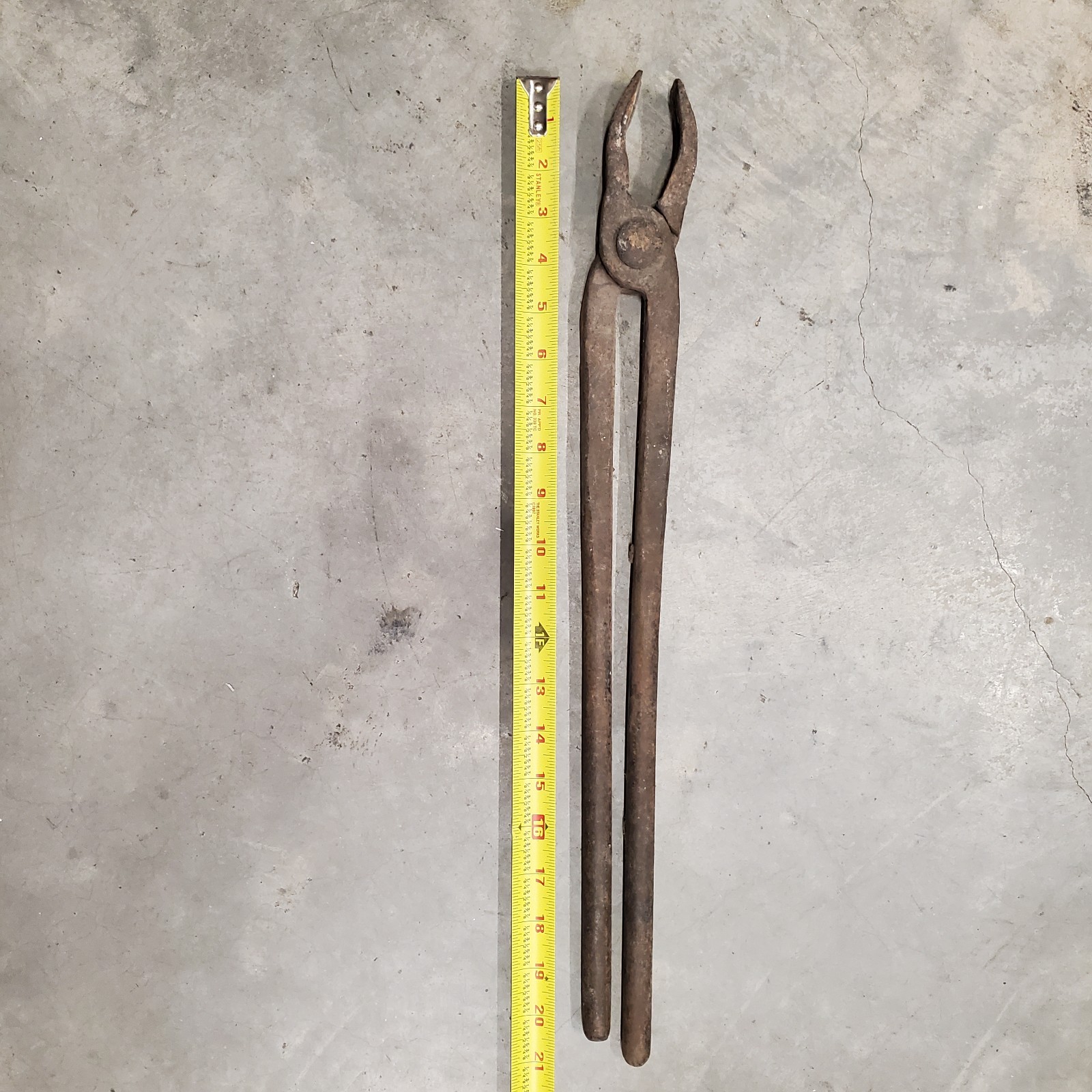 Antique Hand Forged Blacksmith Tongs 20" Long