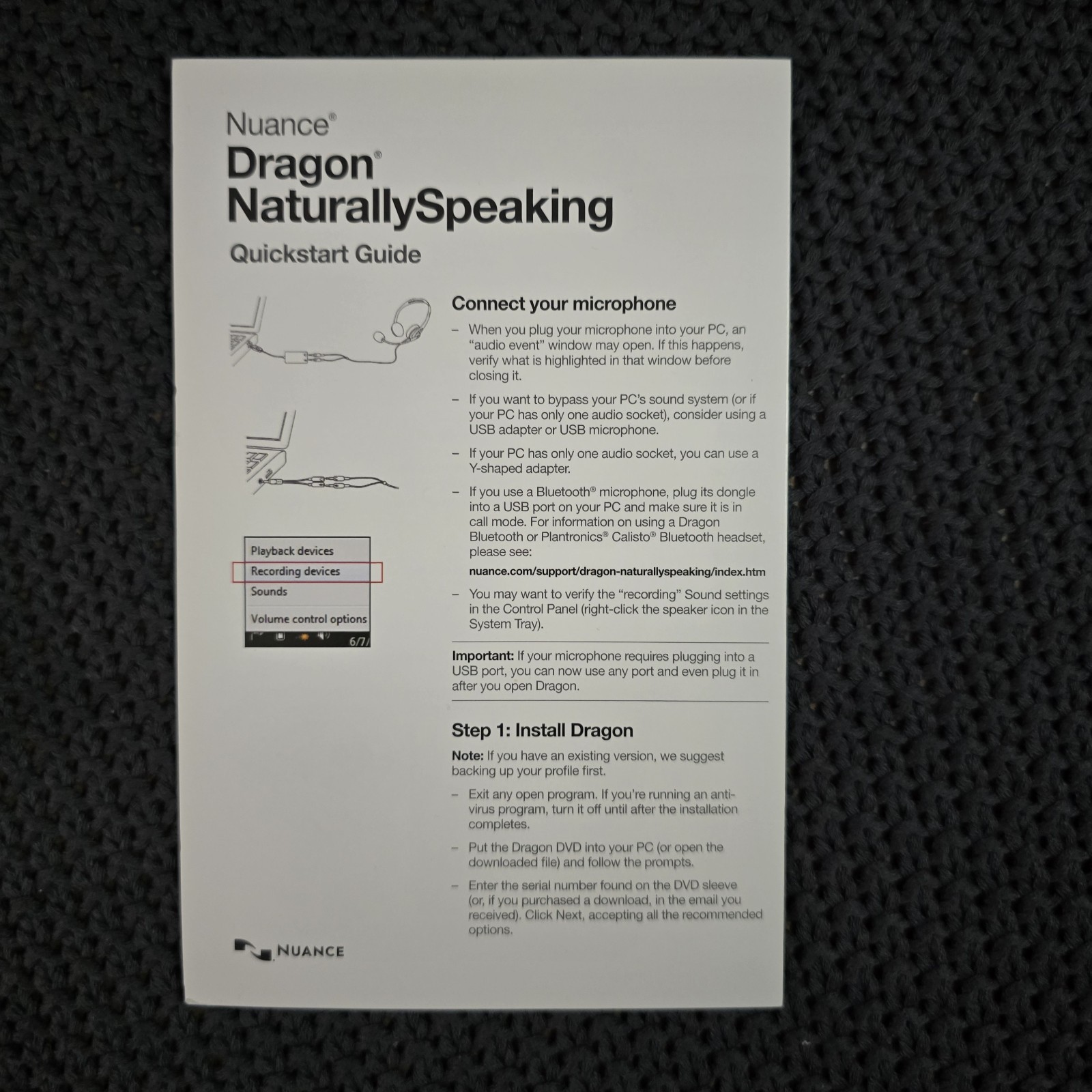 Nuance Dragon NaturallySpeaking Premium 13 Voice Recognition Software w/ Headset