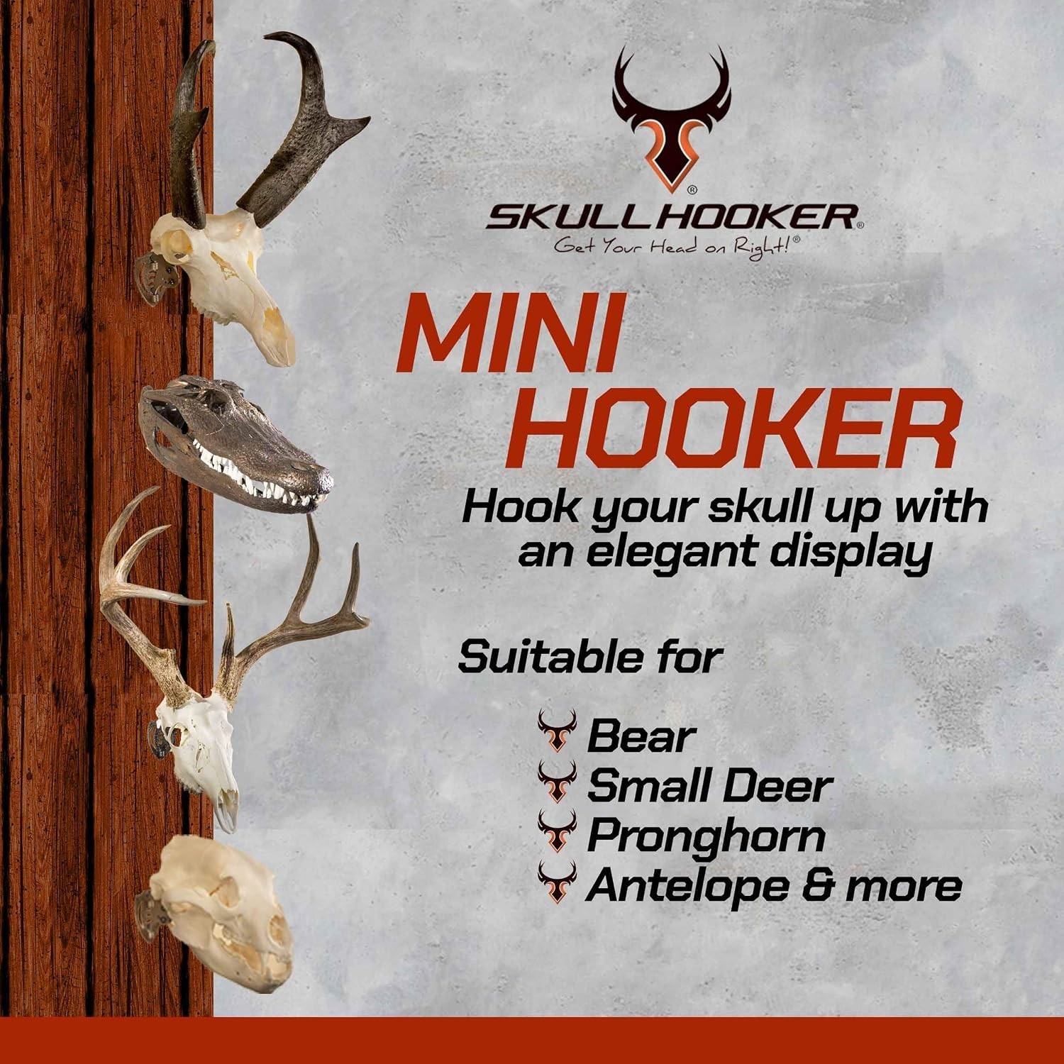 Mini Hooker Skull Hanger Kit - Black