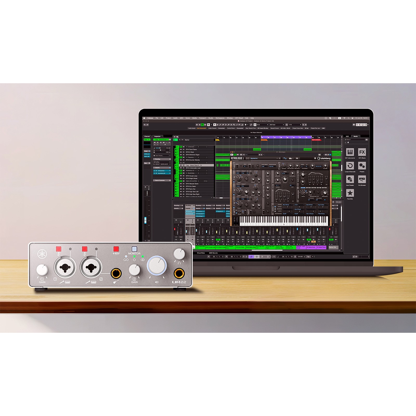Yamaha Pro Audio UR22MK3 W White Audio Interface with Cables Package