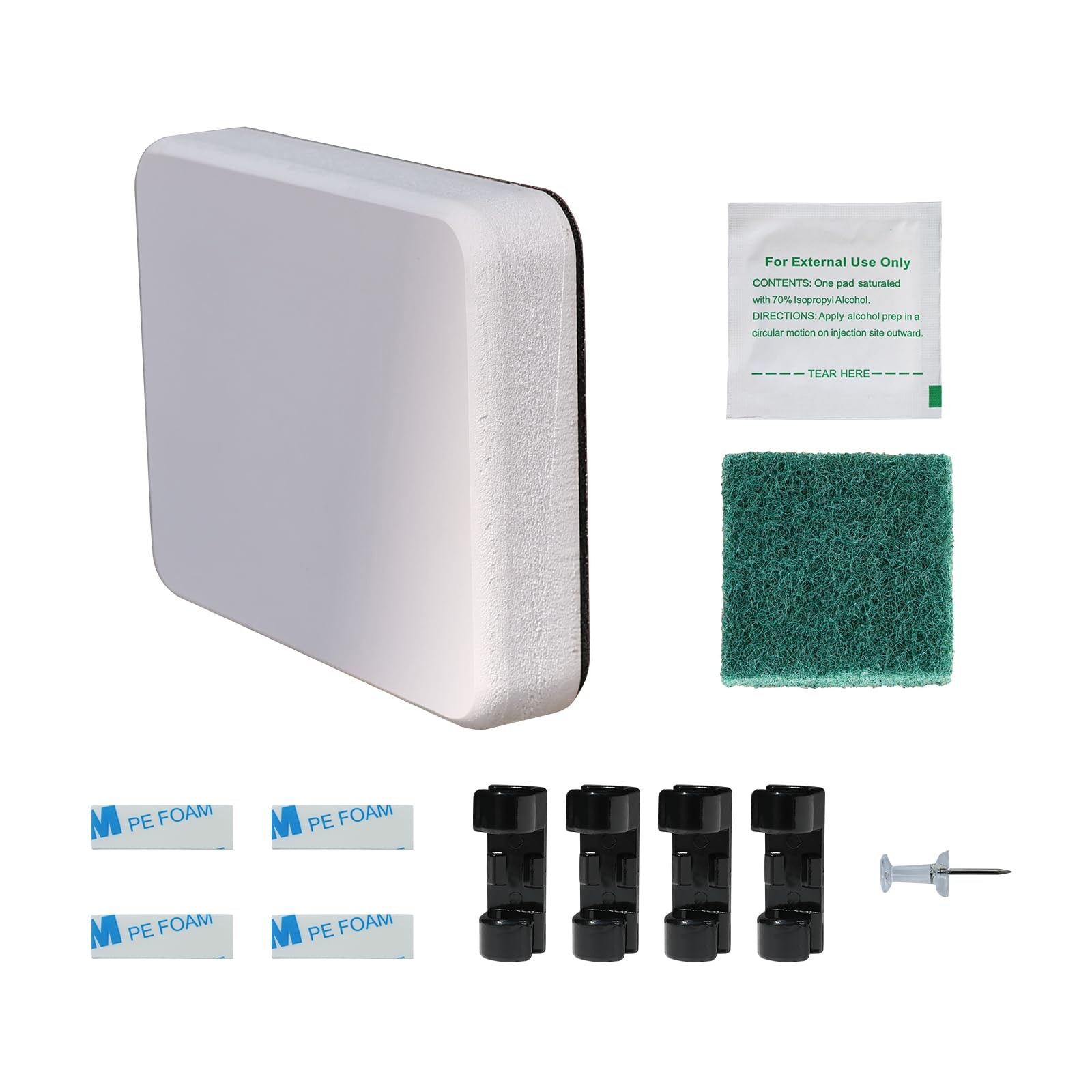 White Standard Size 4.5" x 3.5" x 0.75" Stern Pad, Screwless Standard,