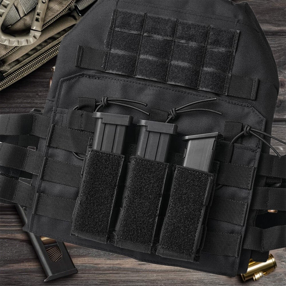 Tactical Open Top Mag Holster Triple Molle Magazine Pouch for Glock M1911 92F US