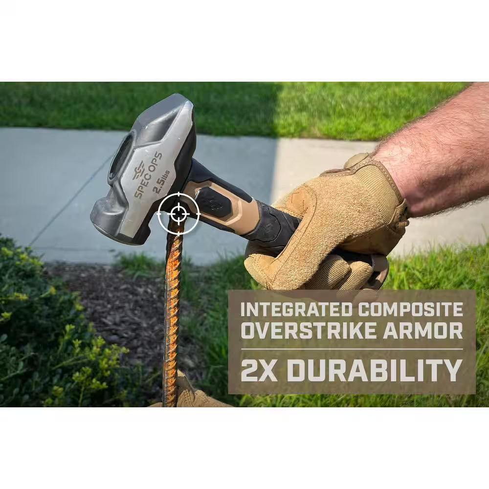Blacksmith Hammer, 2-1/2 Lbs. Sledge Hammer W/ Removable Soft Mallet Cap, Shock