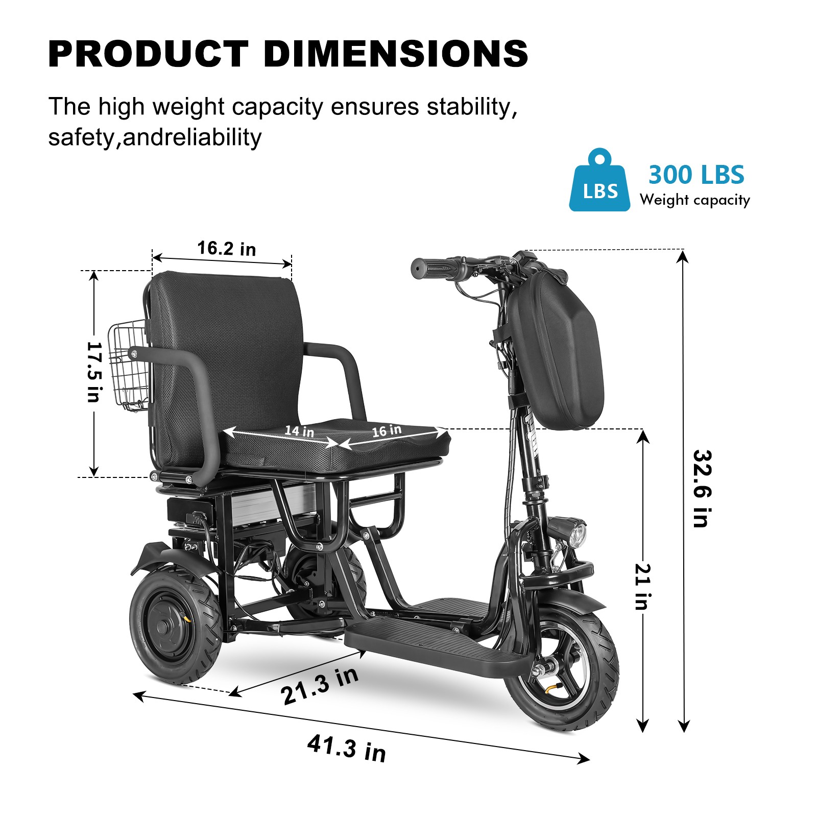 700W Foldable Mobility Scooter 20 miles 48V/10A + Another Airline Battery