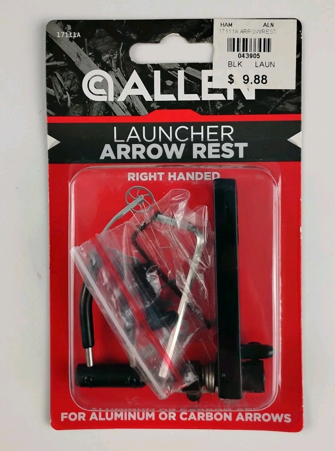 Allen Launcher Arrow Rest Right Hand Black Aluminum Carbon Compound Bow Hunting