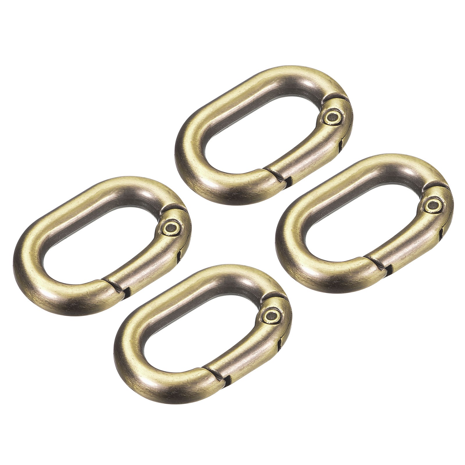 0.83" Spring Oval Ring Snap Clip Trigger for Bag Purse Keychain, 4Pcs Bronze
