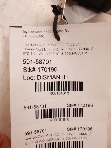 02-03 LEXUS ES300 ABS COMPUTER CONTROL MODULE ECM ASSEMBLY
